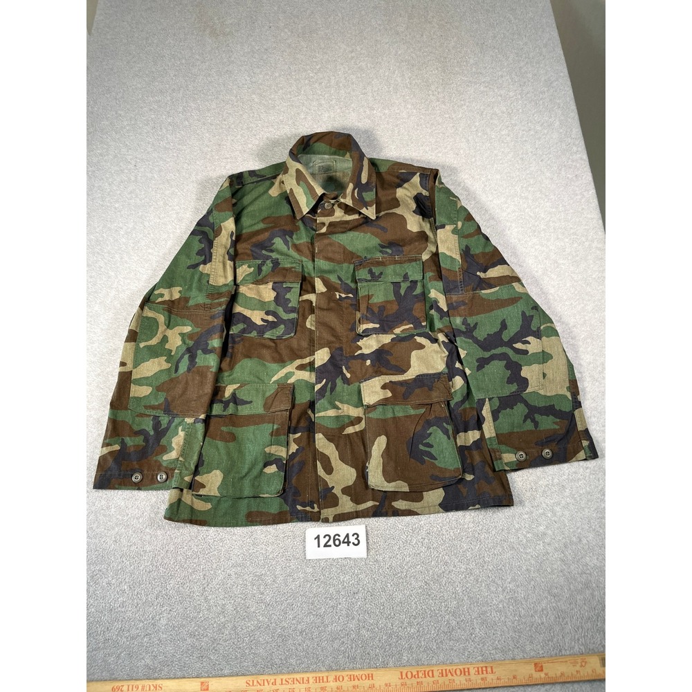 US Military Field Combat Coat Mens Large Green Camouflage Cotton Hiking Winter